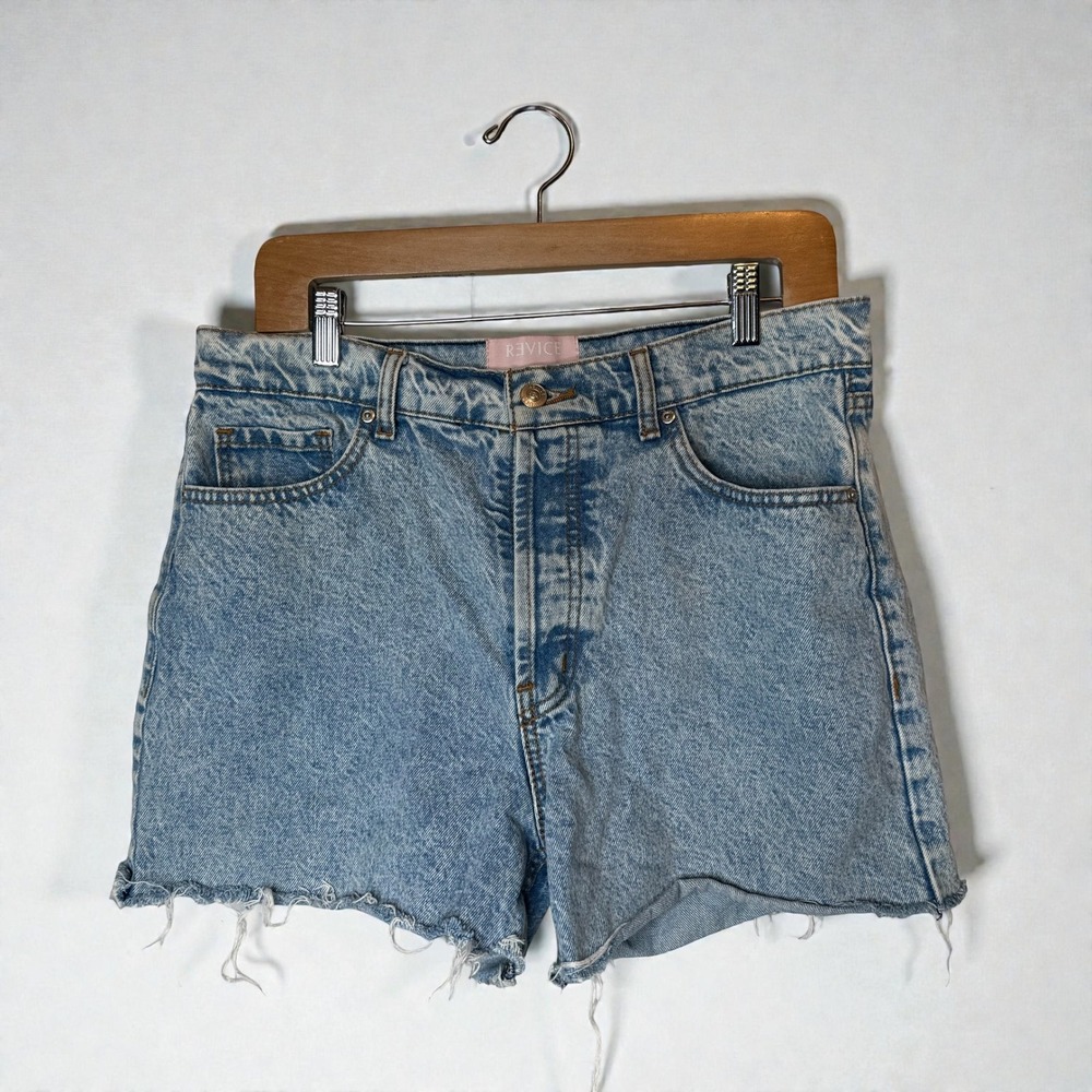 Revice High Rise Cut Off Jean Shorts Denim Short Festival Button Fly size 31